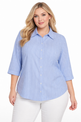 PLUS SIZE ΠΟΥΚΑΜΙΣΟ ΜΕ ΜΑΝΙΚΙ 3/4