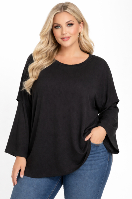 PLUS SIZE ΜΠΛΟΥΖΑ ΜΑΚΡΥΜΑΝΙΚΗ