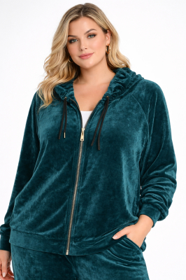 PLUS SIZE ΖΑΚΕΤΑ ΜΑΚΡΥΜΑΝΙΚΗ ΒΕΛΟΥΤΕ