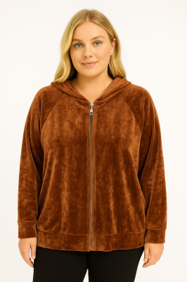 PLUS SIZE ΖΑΚΕΤΑ ΜΑΚΡΥΜΑΝΙΚΗ ΒΕΛΟΥΤΕ