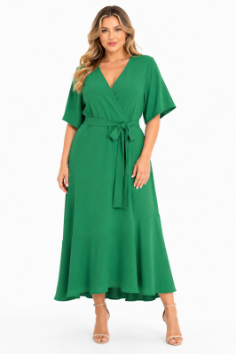 PLUS SIZE ΦΟΡΕΜΑ MIDI  ΚΟΝΤΟΜΑΝΙΚΟ