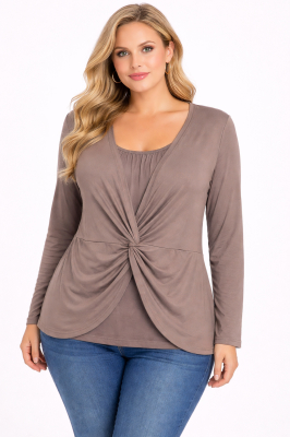 PLUS SIZE ΜΠΛΟΥΖΑ ΜΑΚΡΥΜΑΝΙΚΗ